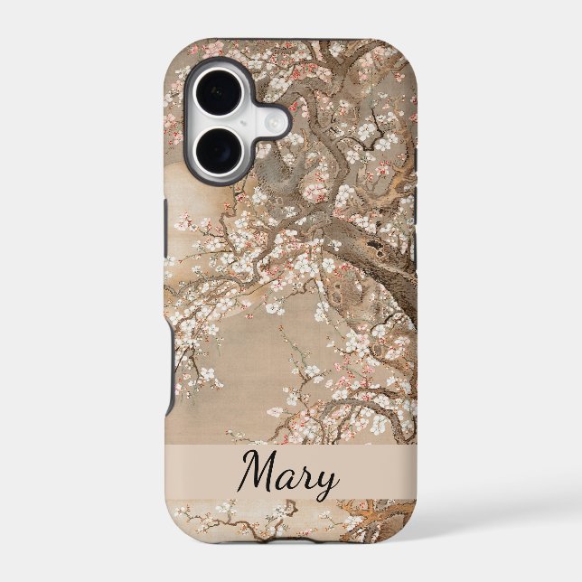 IPHONE CASE JAPANESE CHERRY BLOSSOMS CUSTOM NAME (Back)