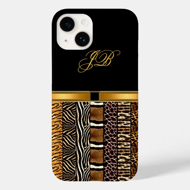 iPhone Case-Mate Case Gold Black (Back)