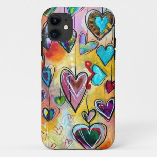 iPhone Case - Multi Coloured Hearts