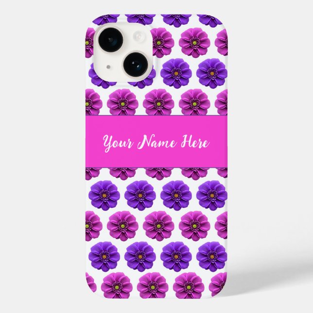 Iphone Case - Pink and Purple Flowers (Back)