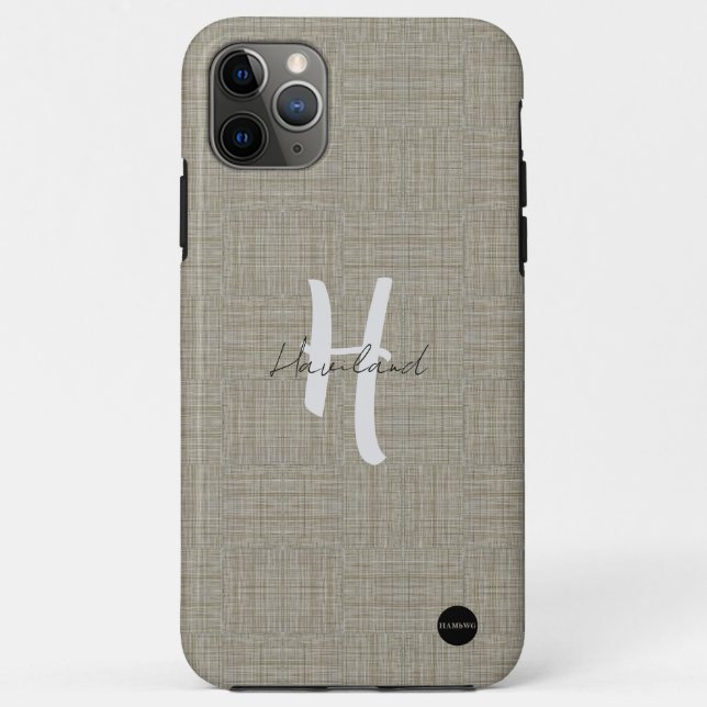iPhone Case with a natural Linen Look Design HAMby (Back)