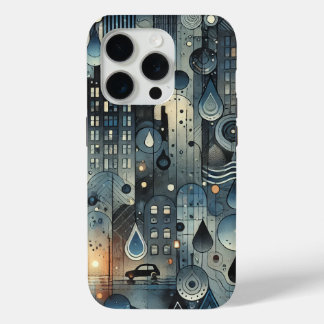 iPhone case with a rainy city feel
