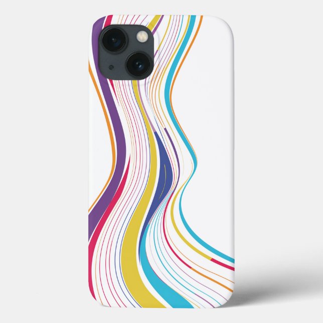 iPhone case with curb and colourful lines  (Back)