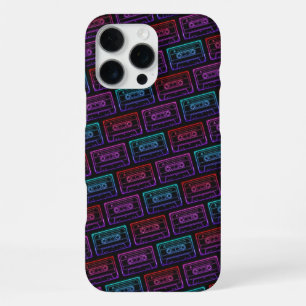 IPhone Case With Neon Multicolor Cassette Pattern
