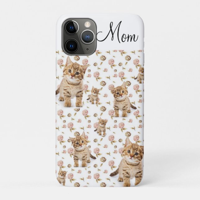 IPhone Cases Floral Kitten Mum (Back)