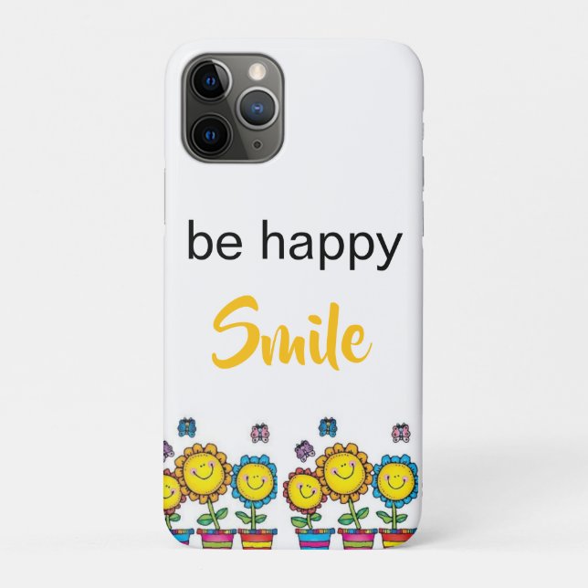 IPhone Cases Mouse Be Happy Smile Sunflower Floral (Back)