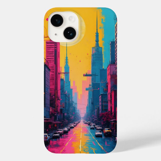  iPhone Cases (vibrant cityscape) (Back)