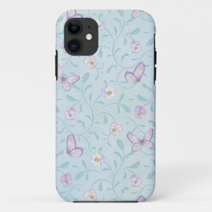 iPhone Cover Floral Lavender Butterflies