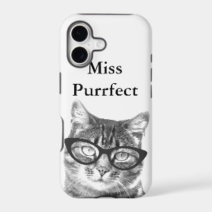 iPhone cover with funny cat photo and quote