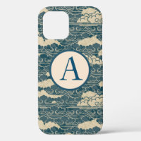 iPhone / iPad case JAPANESE CLOUDS DIY INITIAL