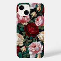 iPhone / iPad case red-white &pink roses
