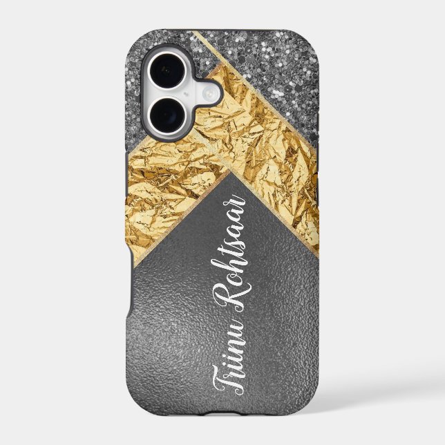 iPhone / iPad case Sparkling Glitter Silver  (Back)
