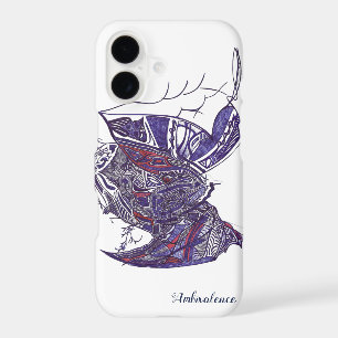 iPhone /iPad case with detailed hand-drawn ink art