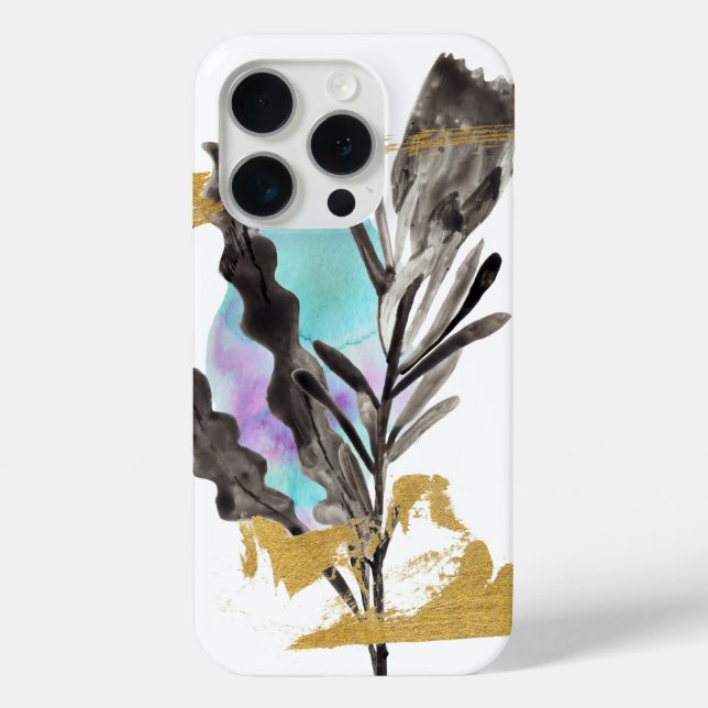 iPhone /iPad case with Protea flower, gold texture (Back)