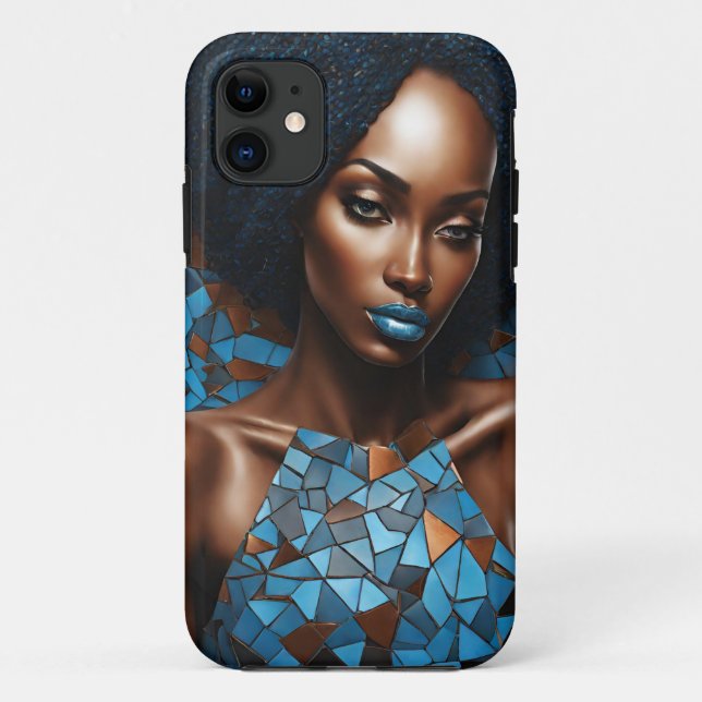 iPhone / iPad case Woman Copper Blue Mosiac (Back)