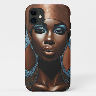 iPhone / iPad case Woman Mosaic Copper Blue