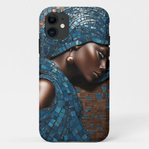iPhone / iPad case Woman Mosiac Copper Blue