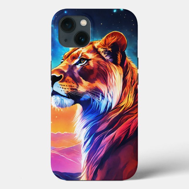 iPhone / iPad caseLioness Under Starry Sky Futuris Case-Mate iPhone Case (Back)
