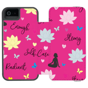 iPhone SE Case Pink Lotus Self-Love Design Incipio Watson™ iPhone 5 Wallet Case