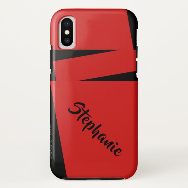 iPhone X Case Red and Black Stripe on Stripe (Back)