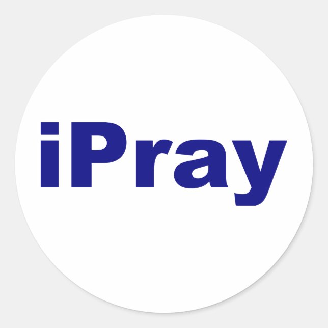 iPray Classic Round Sticker (Front)