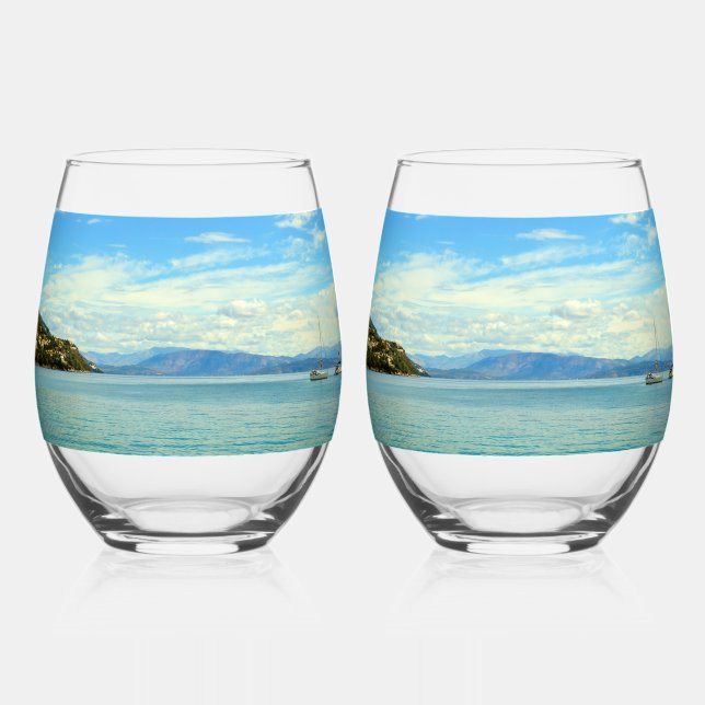 Ipsos beach Drinkware Set Stemless Wine Glass (Front)