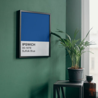 Ipswich Suffolk Blue - Full Width Poster