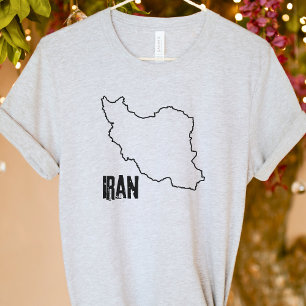 Iran Country Map Iranian National Border Outline T-Shirt