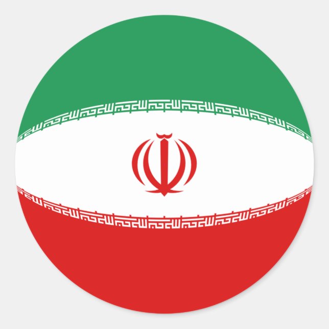 Iran Fisheye Flag Sticker (Front)