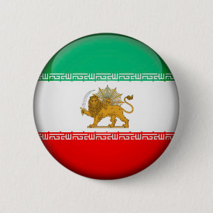 Iran Flag  6 Cm Round Badge
