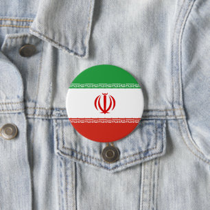Iran flag 7.5 cm round badge