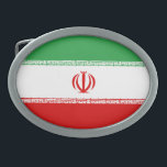 Iran Flag Belt Buckle<br><div class="desc">Patriotic flag of Iran.</div>