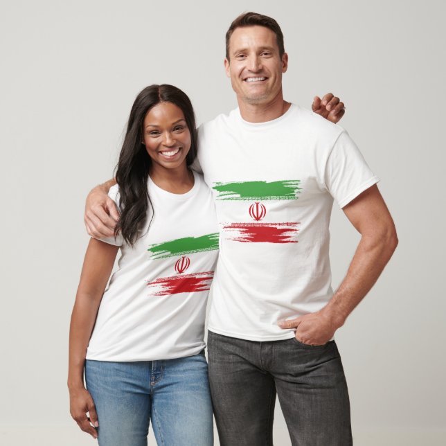 Iran Flag Brush Art T-Shirt (Unisex)