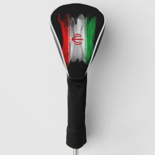 Iran flag brush stroke, national flag golf head cover