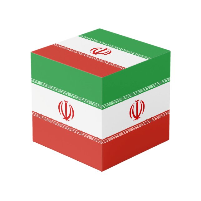 Iran flag cube (Front Angled)