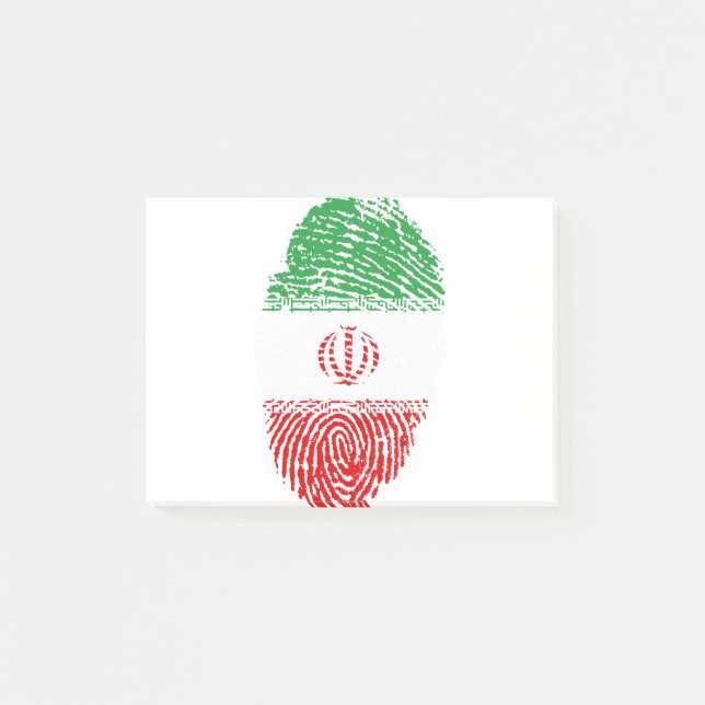 Iran Flag Fingerprint Country Pride Identity Post-it Notes (Front)