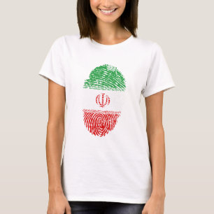 Iran Flag Fingerprint Country Pride Identity T-Shirt