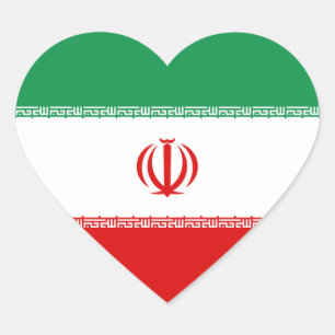 Iran Flag Heart Sticker