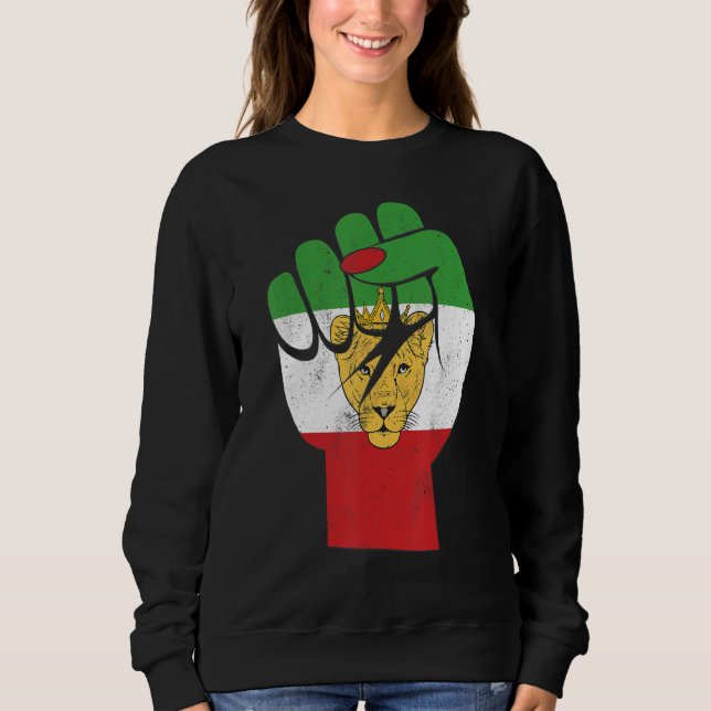 Iran flag, Iranian Lion Symbol, Iranian Lioness, F Sweatshirt (Front)