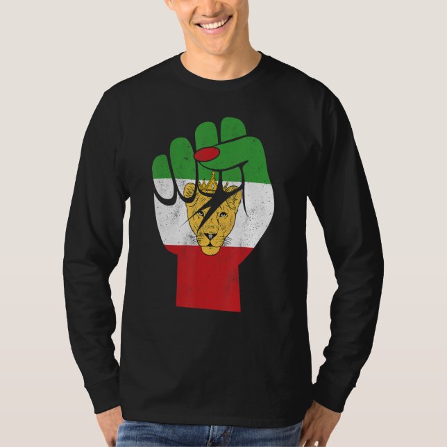 Iran flag, Iranian Lion Symbol, Iranian Lioness, F T-Shirt (Front)
