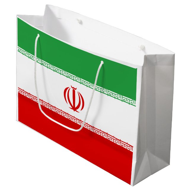 Iran Flag Large Gift Bag (Front Angled)