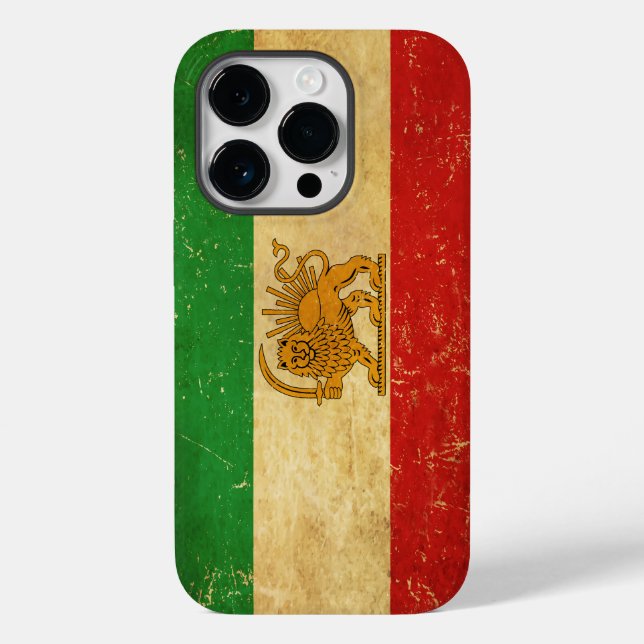 Iran Flag Lion And Sun Shah of Iran Flag Case-Mate iPhone Case (Back)