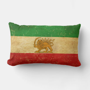 Iran Flag Lion And Sun Shah of Iran Flag Lumbar Cushion