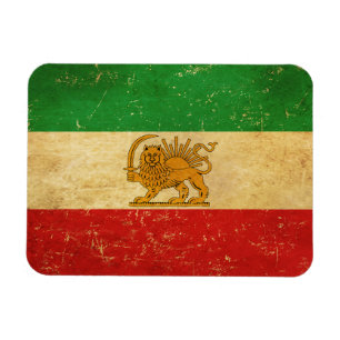Iran Flag Lion And Sun Shah of Iran Flag Magnet