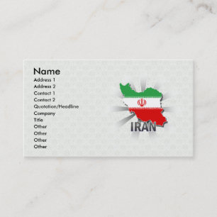 Iran Flag Map 2.0 Business Card