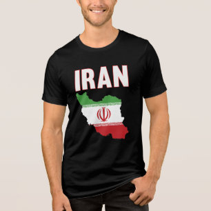 Iran Flag Map Iranian Pride Tri-Blend Shirt