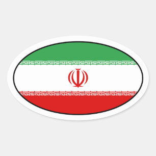 Iran Flag Oval Sticker