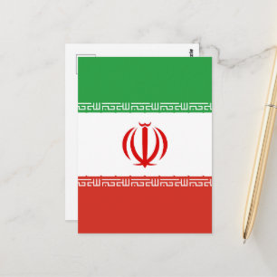 Iran flag postcard