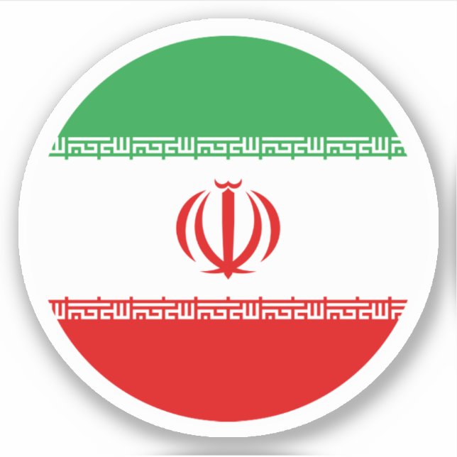 Iran Flag Round Sticker (Front)