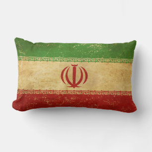  Iran Flag Vintage Design Lumbar Cushion